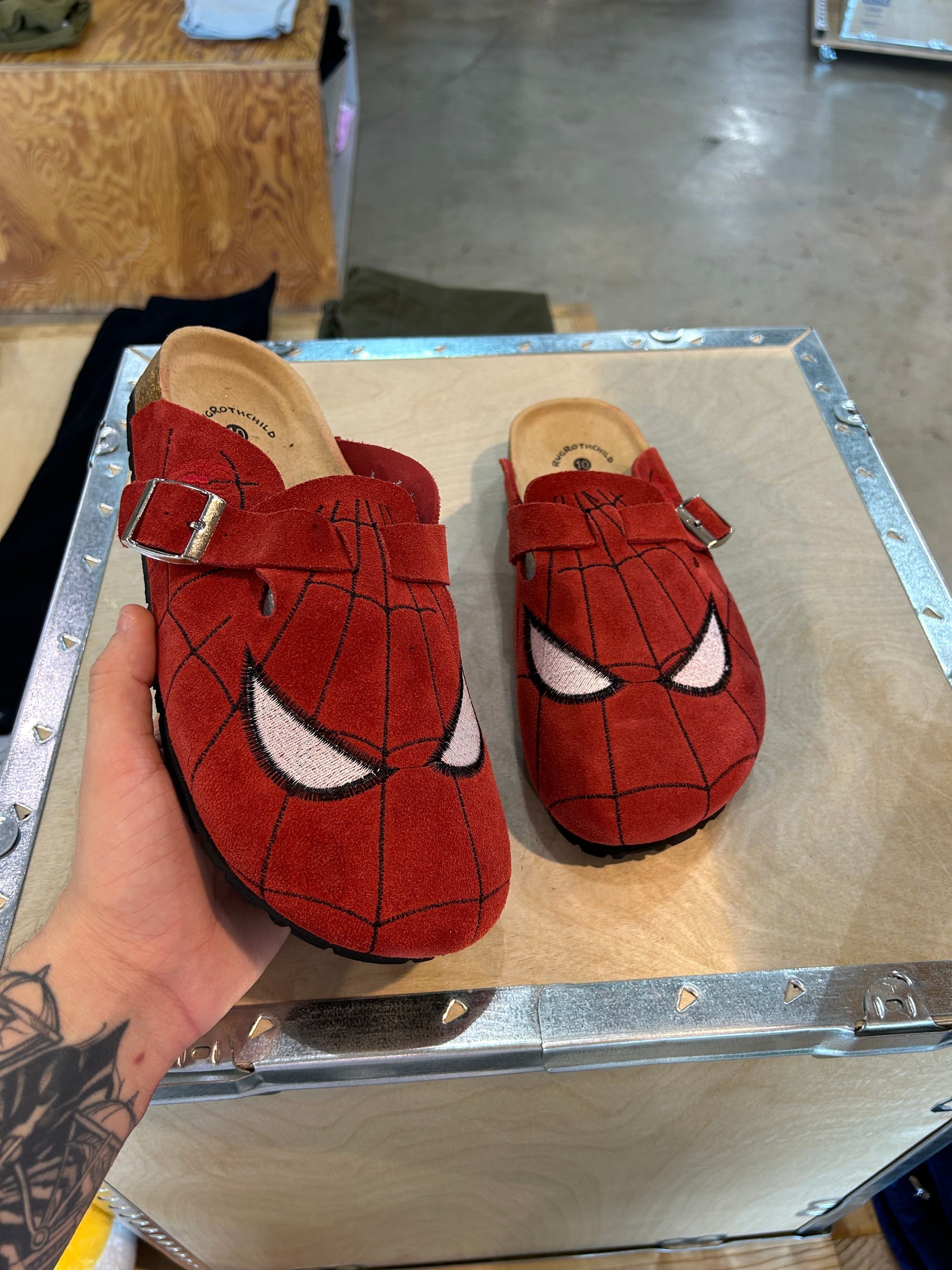Spider-Man Suede Clogs